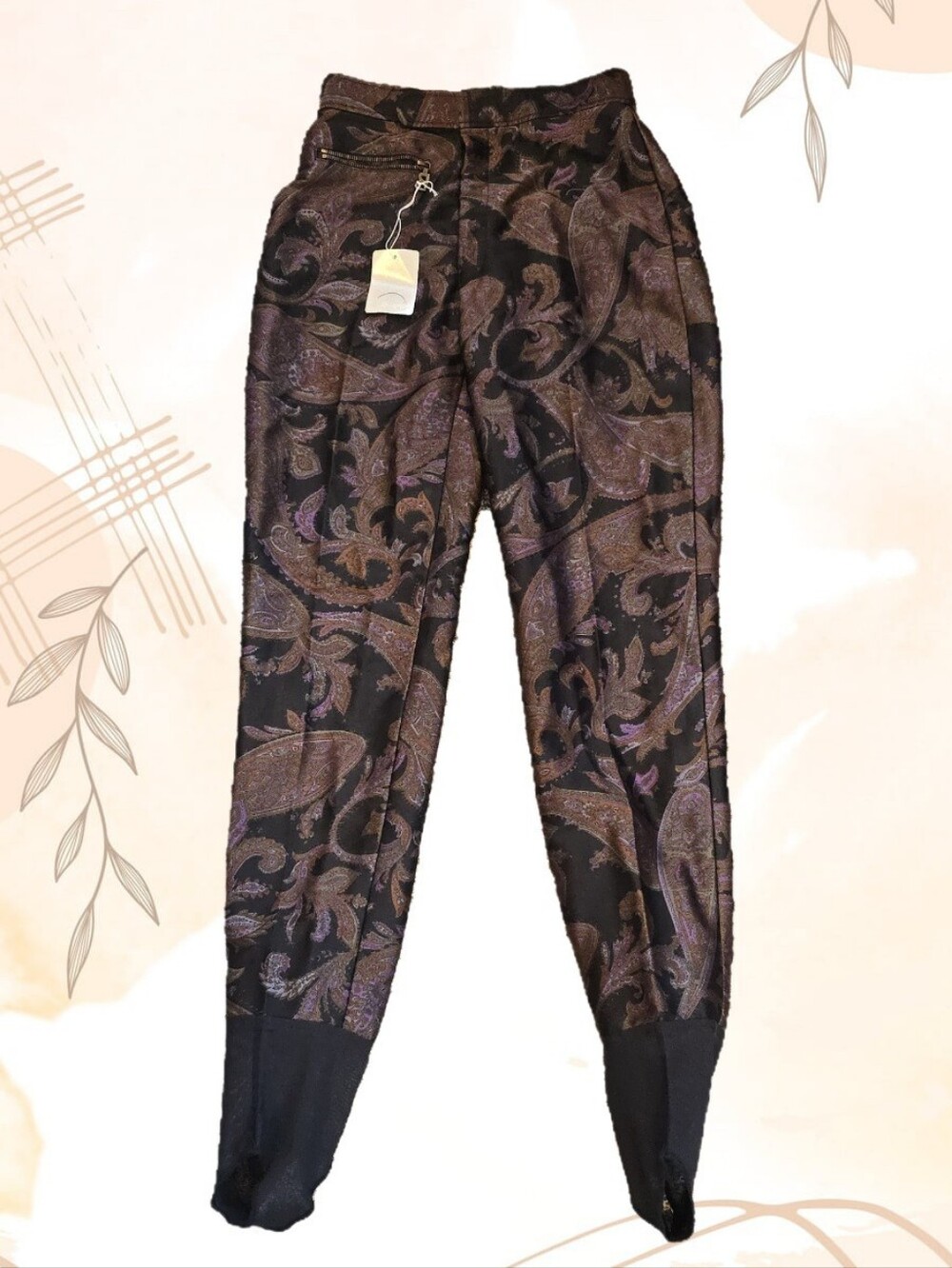 NWT Vintage Bogner Women’s Ski Pants – Paisley Print – Size 8L